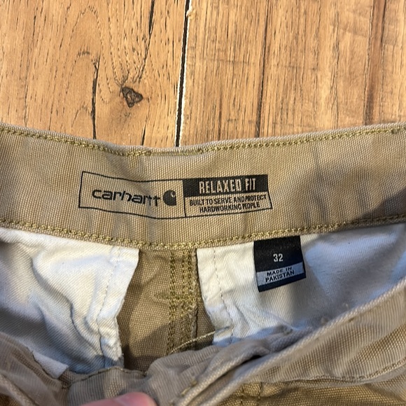 Carhartt Shorts Mens 32 Rugged Flex Relaxed Fit Canvas Cargo Work Wear tan - Picture 7 of 9